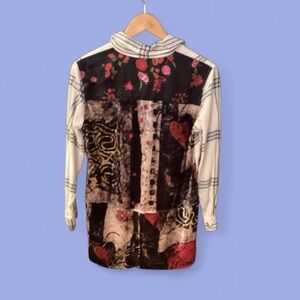 John Mark Plaid Long Sleeve Shirt w/ super cool back, size S, oversized